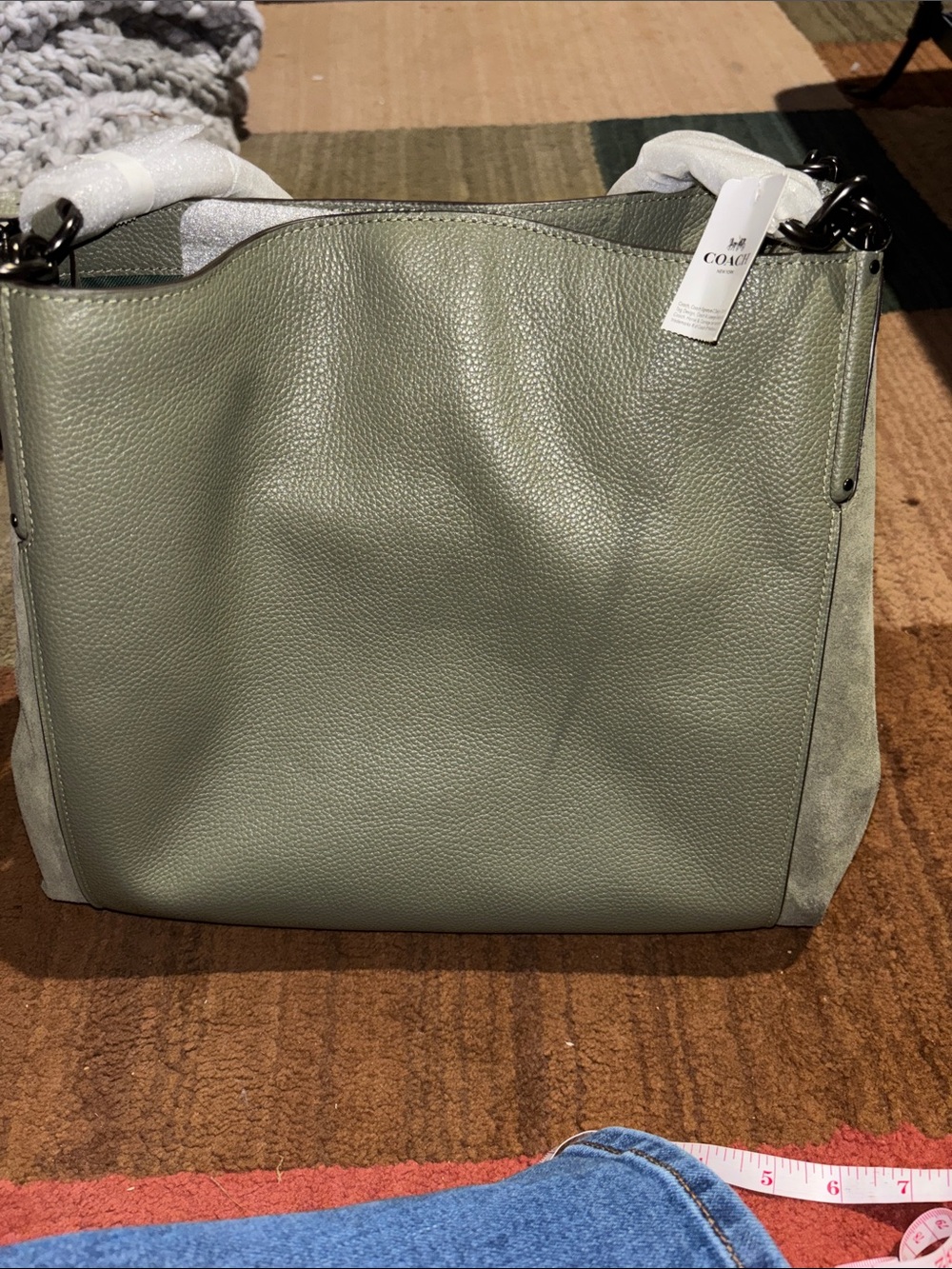 Coach Pebbled Leather Hobo in Sage